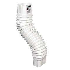Flex-Elbow 3 In. X 4 In. White Vinyl Downspout Elbow