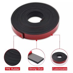 Self Adhesive Rubber Strip Pads Adhesive Backed Solid Seals Gasket Various Sizes