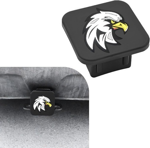 2 Inch Trailer Hitch Cover, Universal Rubber Plug Cap for 2″ Squa Color: Eagle