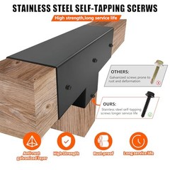 Pergola DIY Kit,2 Pcs 3-Way T-Angle Corner 4″x4″ 2pcs 3-way T-Shaped Bracets