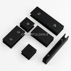 10PCS Aluminum Alloy Square Glass Shelf Clamp Clip Holder Support Bracket Black