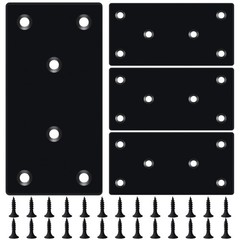 4PCS 3.94 x 1.97 inch Black Flat Mending Plate, Metal Bracket with Holes, Str…