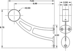 Satin Gold Finish 2″ OD Stainless Steel Wall Bar Mount Foot Rail Kit