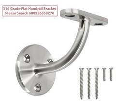 Top Hardware Steel Wall Mount Staircase Handrail For Square Railing, Silver