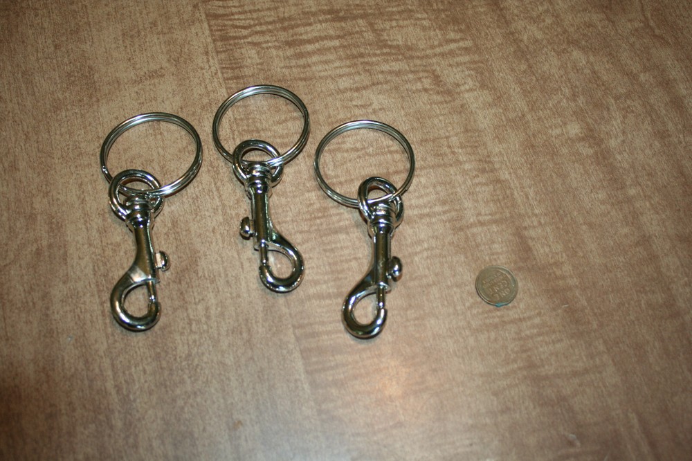 Lot Of 3 3″ Swivel Snap Clips With 1 3/4″ Rings Tested Works See Pix!!