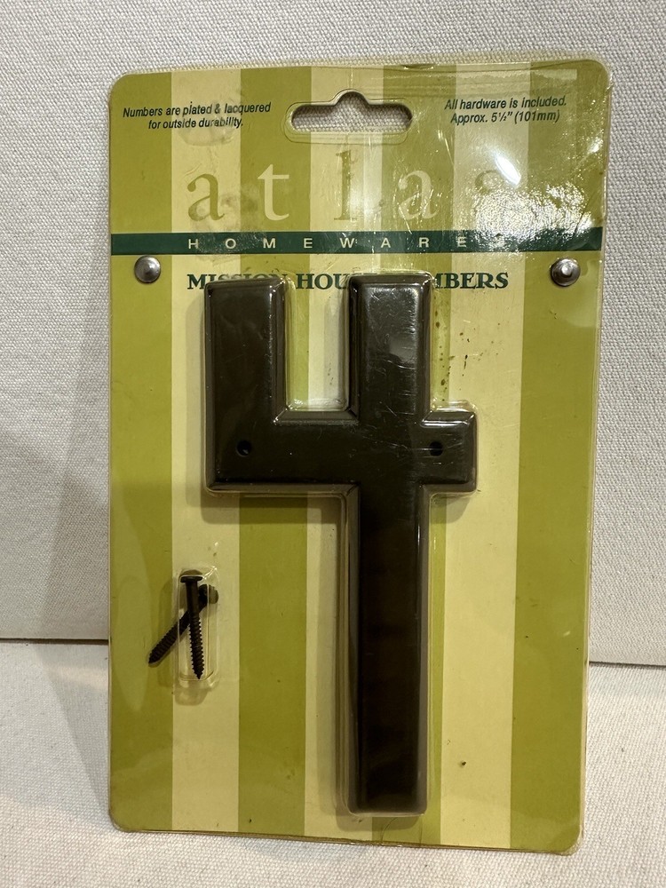 Aged Bronze Mission House Address Number 4 (5 1/2″ Tall)