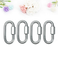 4Pcs D Ring Shackles Stainless Steel 304 Grade Corrosion Resistant Plated Silver