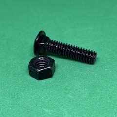 100 Sets Carriage Bolts W/Nut Zinc Painted Black 5/16-18 X 1-1/4 For Chain-Link
