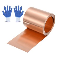 3.28ft Copper Sheet Roll, 1000x60x0.1mm Pure Copper Strip with Gloves