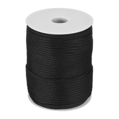 3/16 Inch Polypropylene Rope Braided Ropes, 255ft Nylon Rope Black