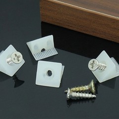 50 Pcs Plastic Corner Bracket Furniture Mending Wedges with Self-tapping Screws