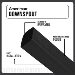 2 In. X 3 In. X 10 Ft. Black Aluminum Downspout