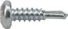 Power Pro Premium Self-Drilling Metal Screws, Zinc Plated Steel, Pan Silver