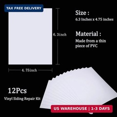 Vinyl Siding Repair Kit 12Pcs 6.3X4.75Inch Self-Adhesive Vinyl Siding Patch PVC