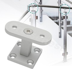 Pair Modern Straight Handrail Support Bracket Screw Aluminum Billet Mounting Set