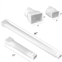 2 Pack Rain Gutter Downspout Extensions Flexible,Drain Downspout Extender Connec