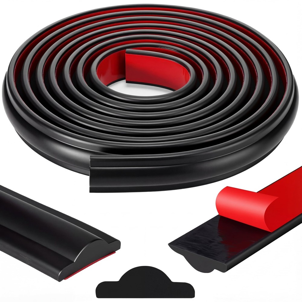 118 Inch x 1.06 in Peel and Stick Wall Molding Trim Black Chair Rail Panel Fl…