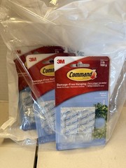 LOT of 6 3M Command Outdoor Medium Clear Window Hooks, 17091CLR-AWES, 2-lb Hold