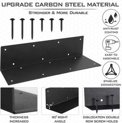 8 Pack Raised Garden Bed Corner Brackets 11″ Metal Connectors with Wood Screws