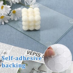 36Pcs 0.78″ Glass Table Top Anti Slip Pads 20 * 2mm Adhesive Clear Rubber Bum…