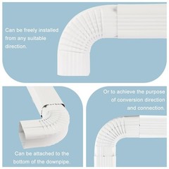 Mzcvriru Downspout Gutter Elbows 2″x3″, Angle of 90 Degrees, Low Gloss White（…