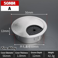 35-80mm PC Computer Desk Plastic/Alloy Grommet Table Cable Tidy Wire Hole Cover