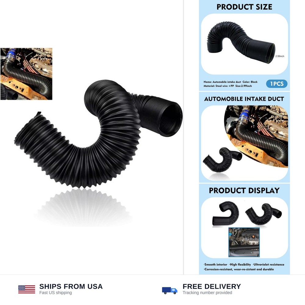 ijuicy 1 PC Car Duct Hoses, 3″ Flexible Retractable Fresh Air Duct Hoses, Aut…