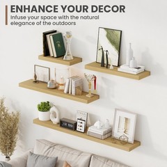 Acovy 30 Inch Floating Shelves, 8 Inch Deep Floating Shelves for Wall, Hangin…