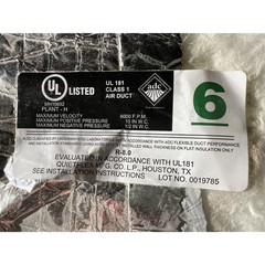 17ft x 6 inch BRAND NEW HVAC Flexible Air Duct – NEW Ducting