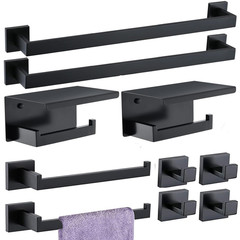 Taun Bathroom Hardware Set 10 Piece Matte Black Bathroom Accessories Set Sus304