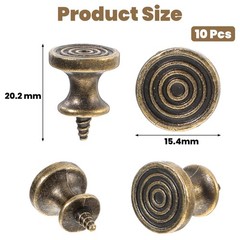 Trinkrittey 10pcs Mini Drawer Knobs Antique Self 1.5x2cm/0.59″x0.79″, Bronze
