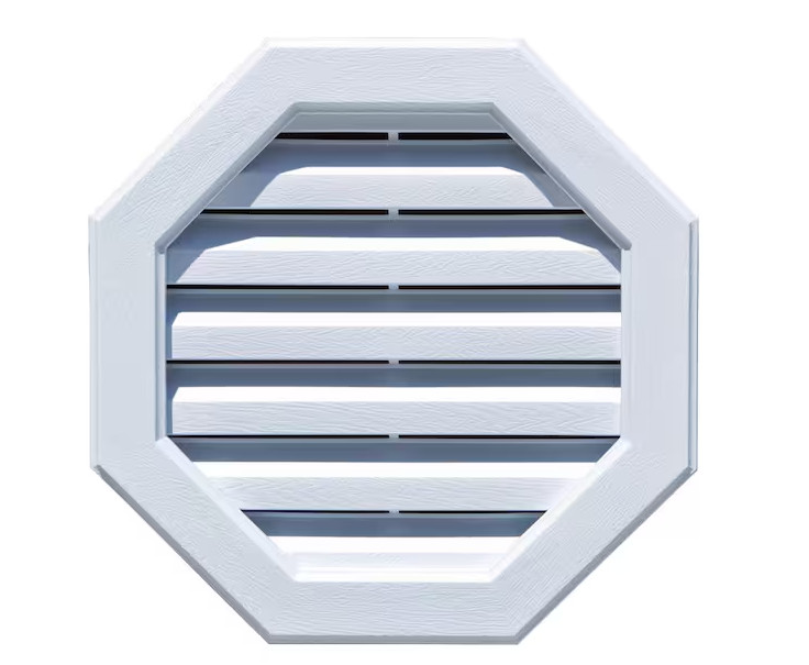 16 in. x 17.50 in. Polypropylene White Octagonal Gable Vent