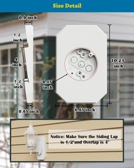 Siding Light Mounting Block, 8141DBL White Outdoor Mounting Plate kit with Bu…