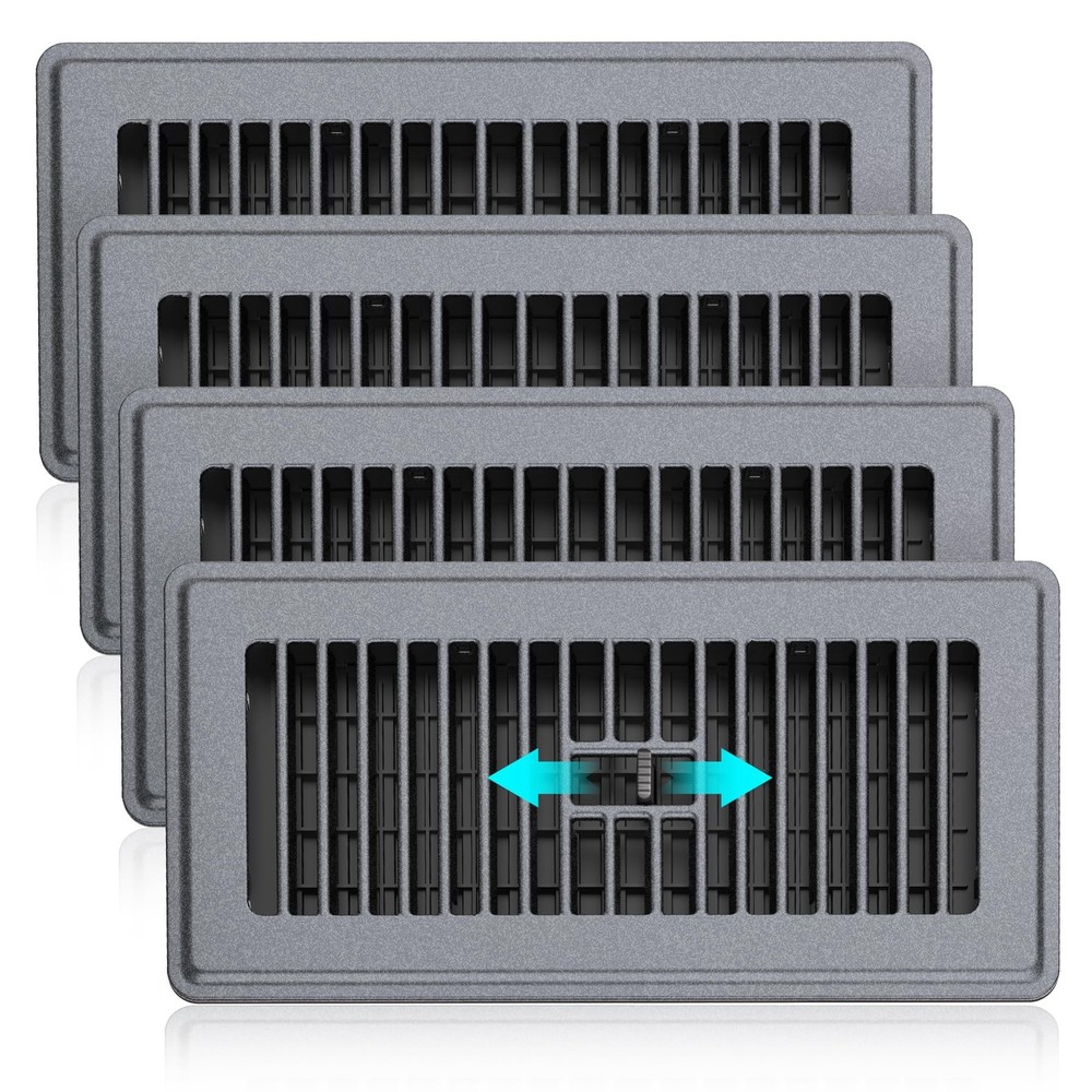 Floor Register 4×10-4 Pack Floor Vents Covers Heavy Duty Steel Walkable Floor…