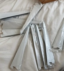 10 Pack 9” Adjustable Shelf Brackets Double Track White Heavy Duty Steel New