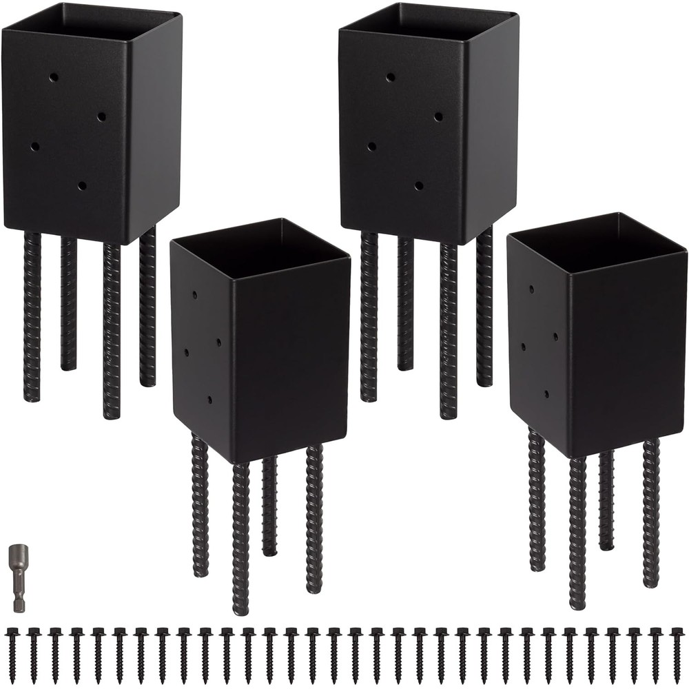 4×4 Post Base Holder Ground Spike for Concrete Deck Post Anchor Brackets