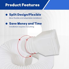 3 Pack white Rain Gutter Downspout Extensions Flexible,Drain Downspout Extend…