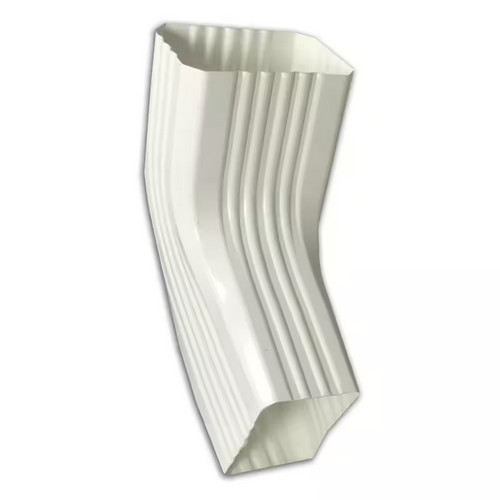 3 In. X 4 In. White Vinyl Downpipe – A/B Elbow Downspout Easy Attach for Gutter