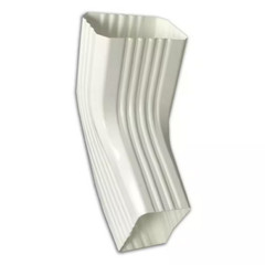3 In. X 4 In. White Vinyl Downpipe – A/B Elbow Downspout Easy Attach for Gutter