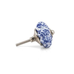 Craft Trade Ceramic Cabinet Knobs & Drawer D: 1.5 x L: 2.5 Inches, Blue
