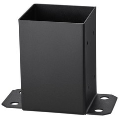 Heavy-Duty 4×4 Post Bases (4 pcs), Carbon Steel, Full Wrap Design, Matte Black