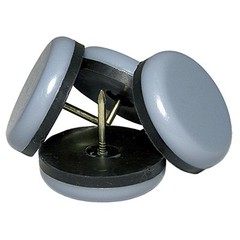 Furniture Sliders, Nail-On, Gray Blue, Round, 1.25-In., 4-Pk. – 23294TV