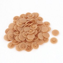 100pcs 17mm Dia 4mm Thickness Plastic Round Shape Phillips Screw Cap Cover Tan