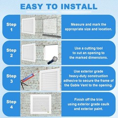 2-Pack Paintable Gable Vents – 12″ X 18″ Aluminum with Screen, Maximize Ventilat