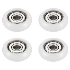 8x26x6mm 4 Pcs Nylon Pulley Wheel Ball Bearing Guide Roller White