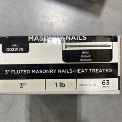 Pro Fit 3″ Fluted Masonry Nail Heat Treated 1 LB Box 0029178
