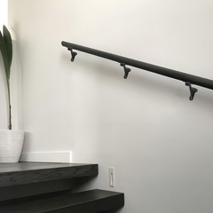 6 Pack 3 Inch Matte Black Hand Rail Bracket Heavy Duty Hardware for Stairways…