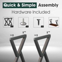 Yes4All Metal Table Legs 28 Inch Height Adjustable Protector Levelers Zig Zag