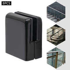 304 Stainless Steel Glass Clamps 8 Pack Black Glass Clamp Clip For 8-10mm Glass
