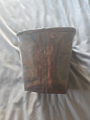 Vintage Handmade Tapered Square Copper Metal Planter 6″ W 7.5″ H Bottom 5″ W